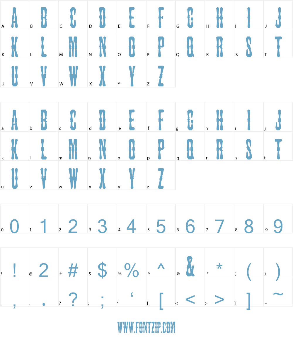 JMH Tuscan CAPS Font Character